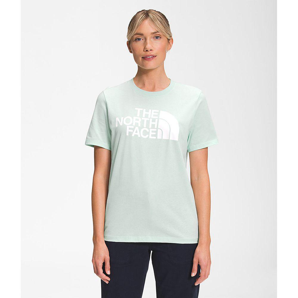 The North Face Κοντό Μανίκι Half Dome Cotton Γυναικεια T Shirt - Τυρκουάζ / Ασπρα (ZBYA81052)